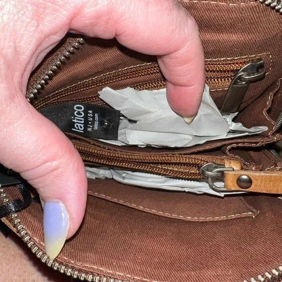 Latico Marge Saddle Crossbody Bag with X Stitch Detail, New in bag (not tagged) - Picture 7 of 13